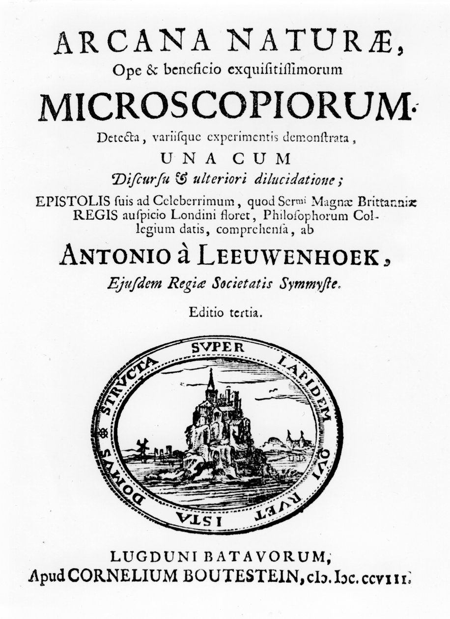 Hollandalı mikroskopist Anton van Leeuwenhoek tarafından hazırlanan Microskopium