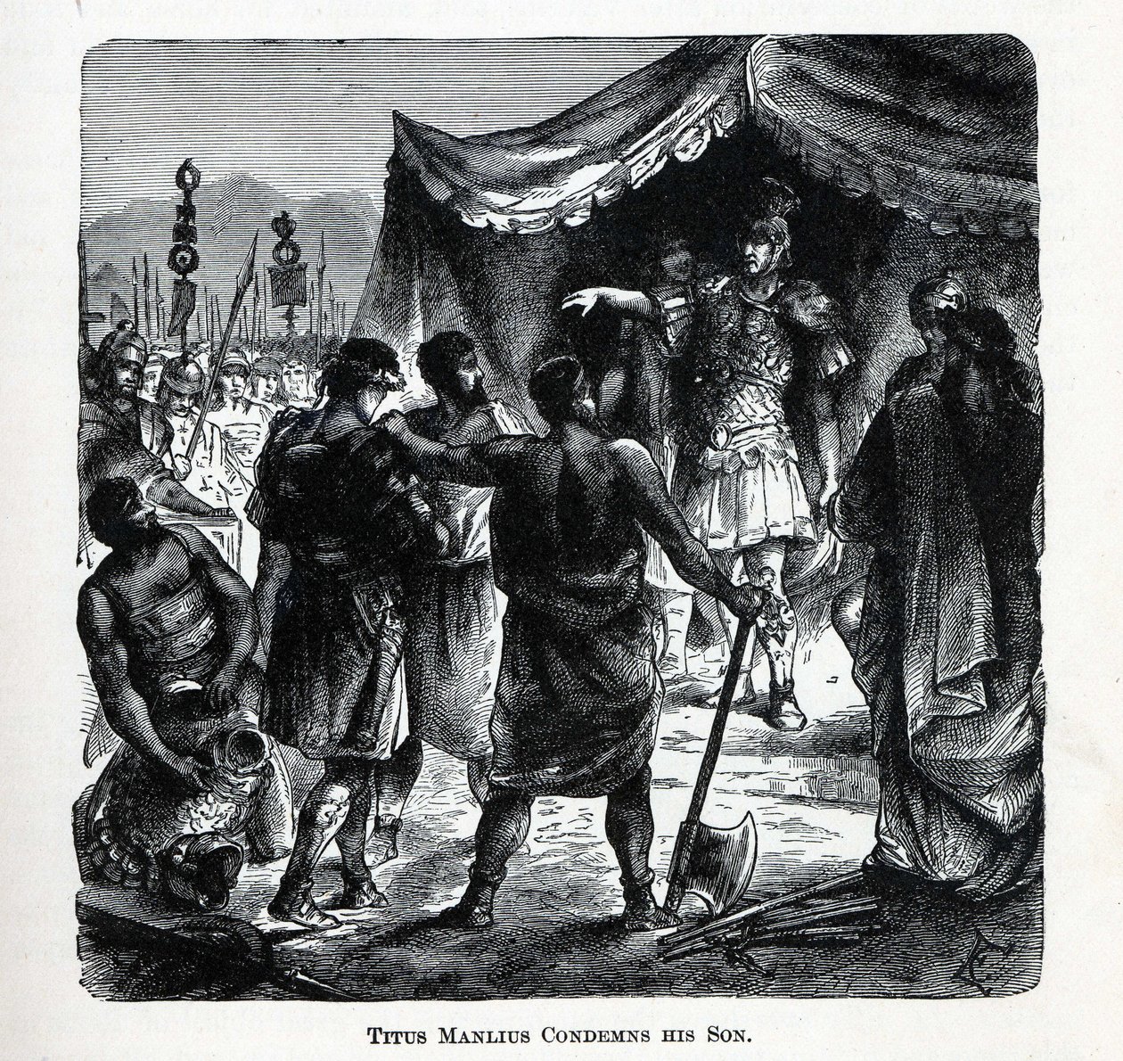 Titus Manlius Oğlunu Kınadı, 1882 by Unbekannt