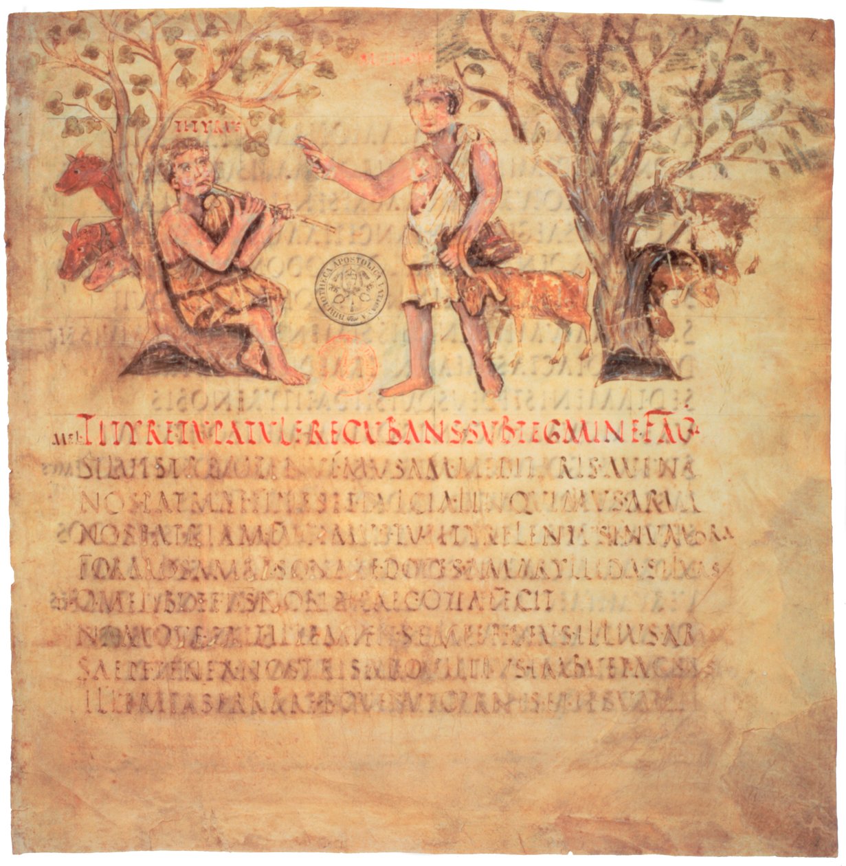 Tityrus boru çalıyor, 5. yüzyıl by Unbekannt