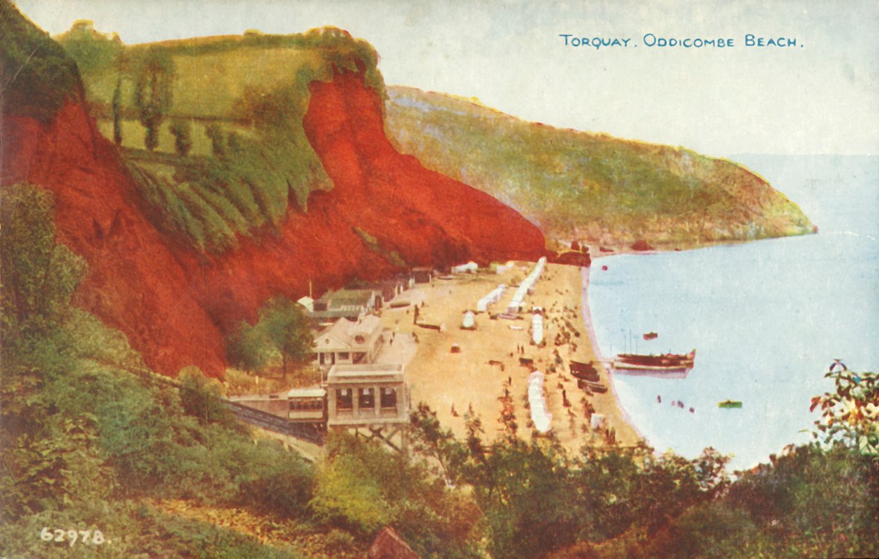 Torquay, Oddicombe Plajı, 19. yüzyılın sonları ve 20. yüzyılın başlarında. by Unbekannt