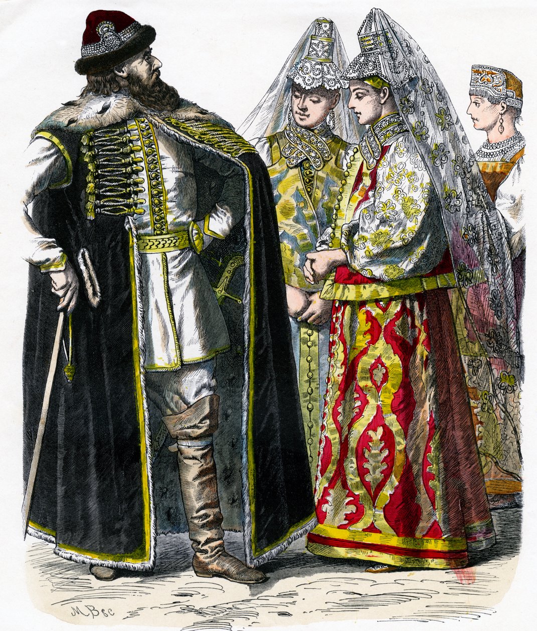 Geleneksel Rus Kostümü, c1850 by Unbekannt