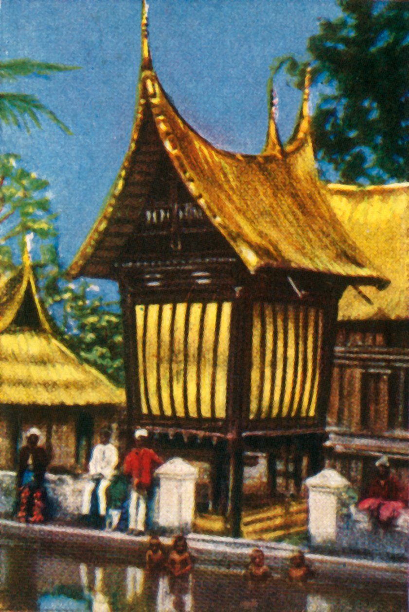 Geleneksel sazdan pirinç ambarı, Padang, Sumatra, c1928. by Unbekannt