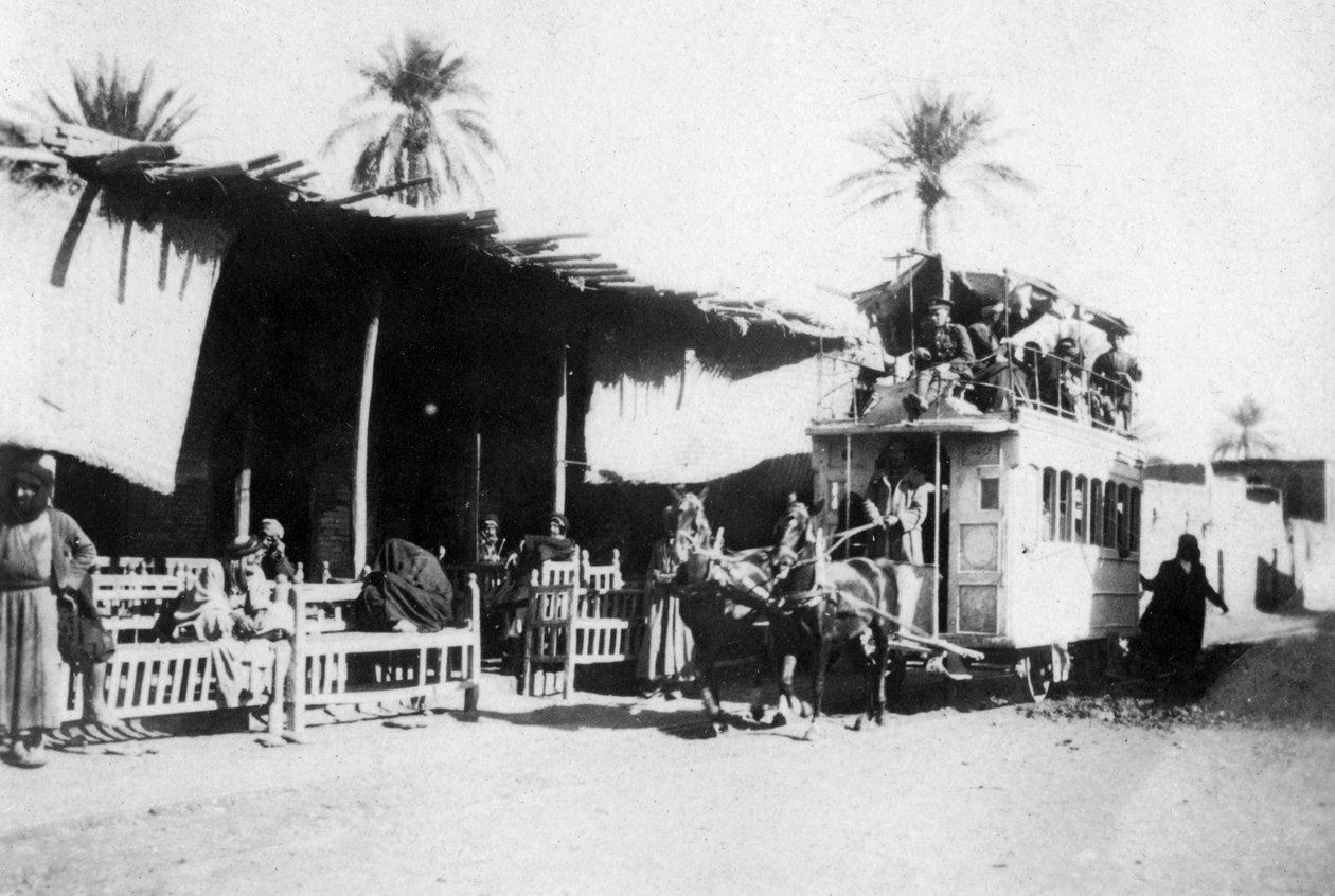 Tramvay, Kazimain yolu, Bağdat, Irak, 1917-1919 by Unbekannt