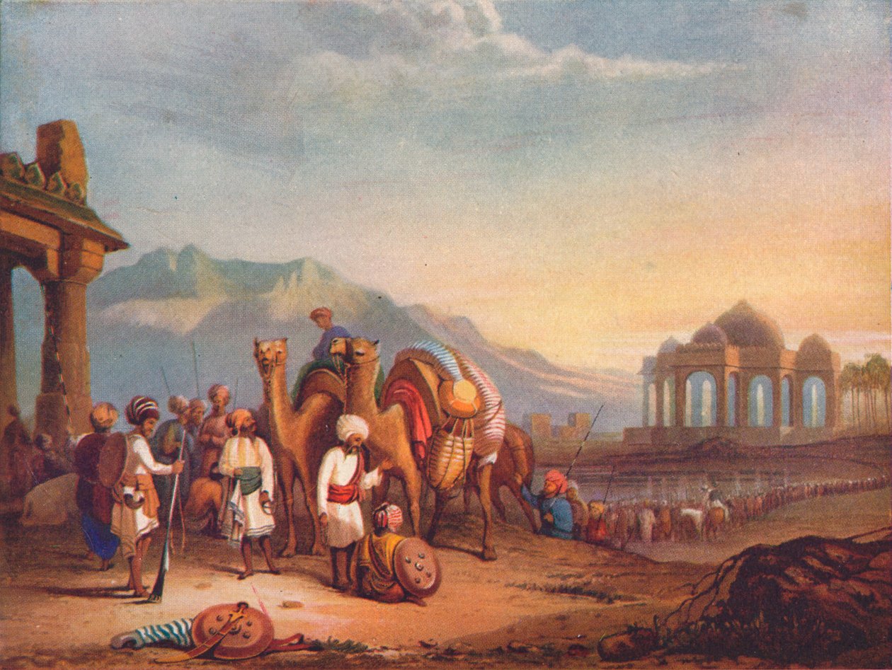 Antik Kattywar Eyaletinde Eskortlu Gezginler, 1908 by Unbekannt