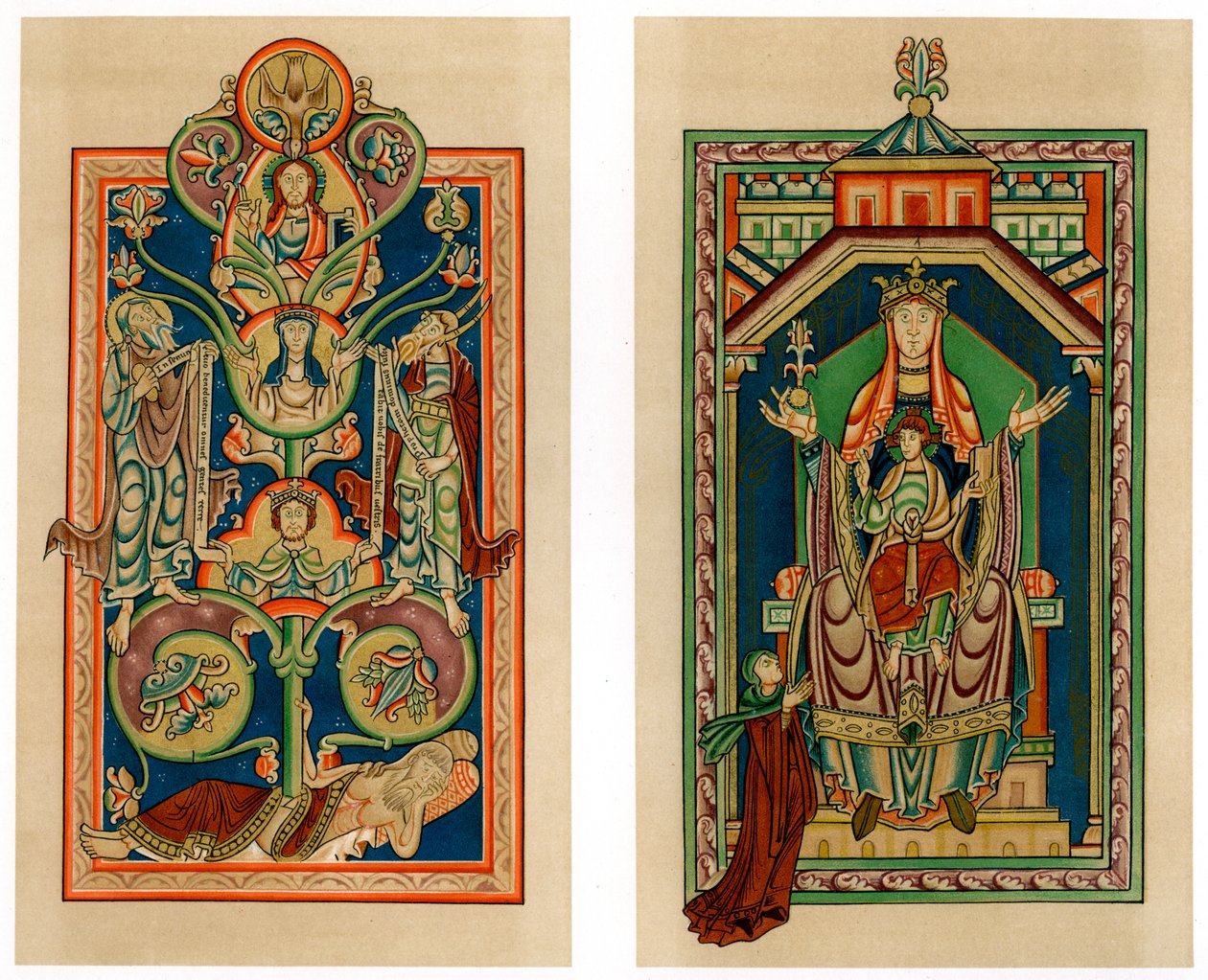 Jesse Ağacı ve Bakire ve Çocuk tahta çıktı, c1130-1140 by Unbekannt