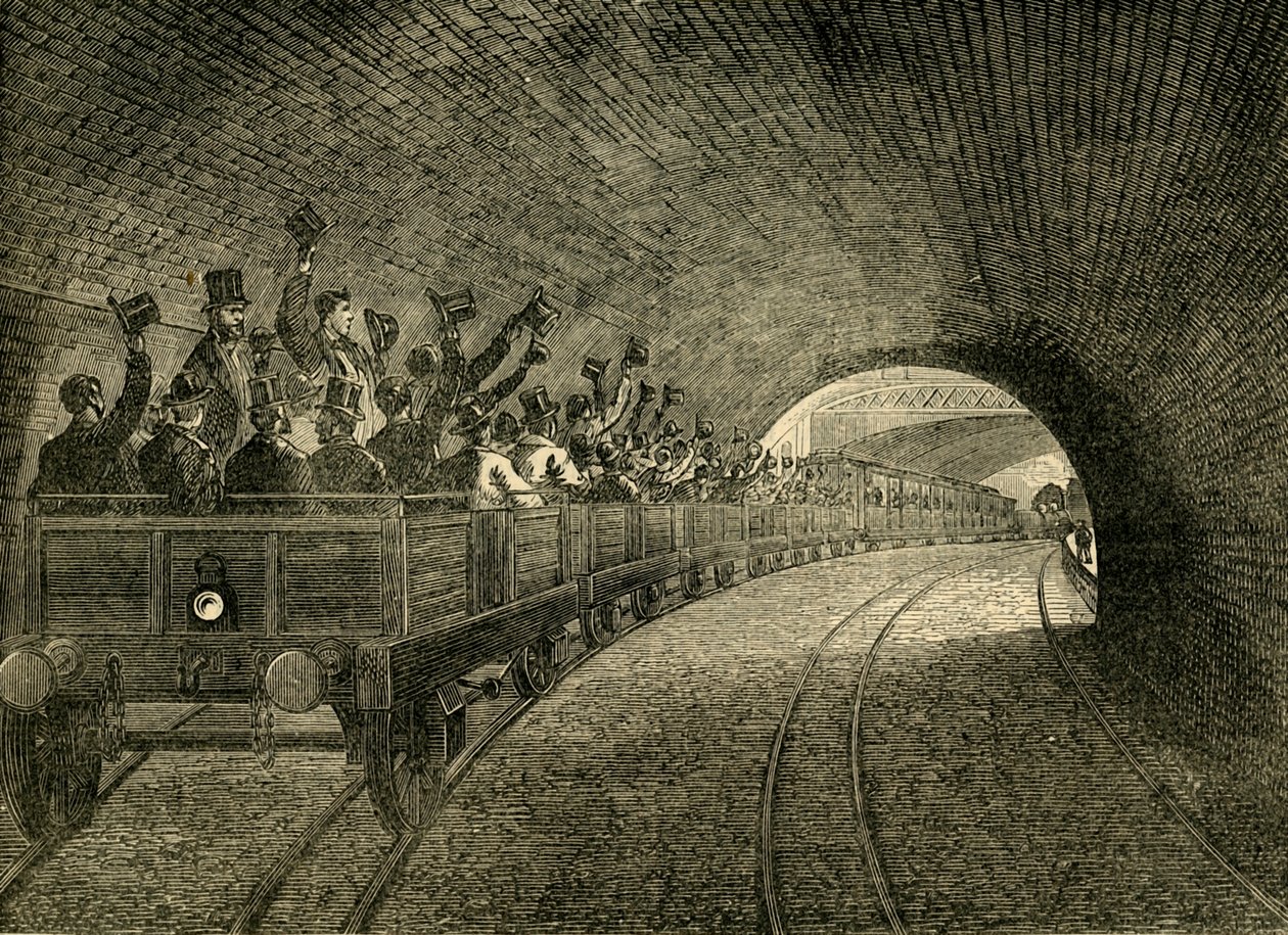 Yeraltı Demiryolunda Deneme Gezisi, 1863, c1876. by Unbekannt
