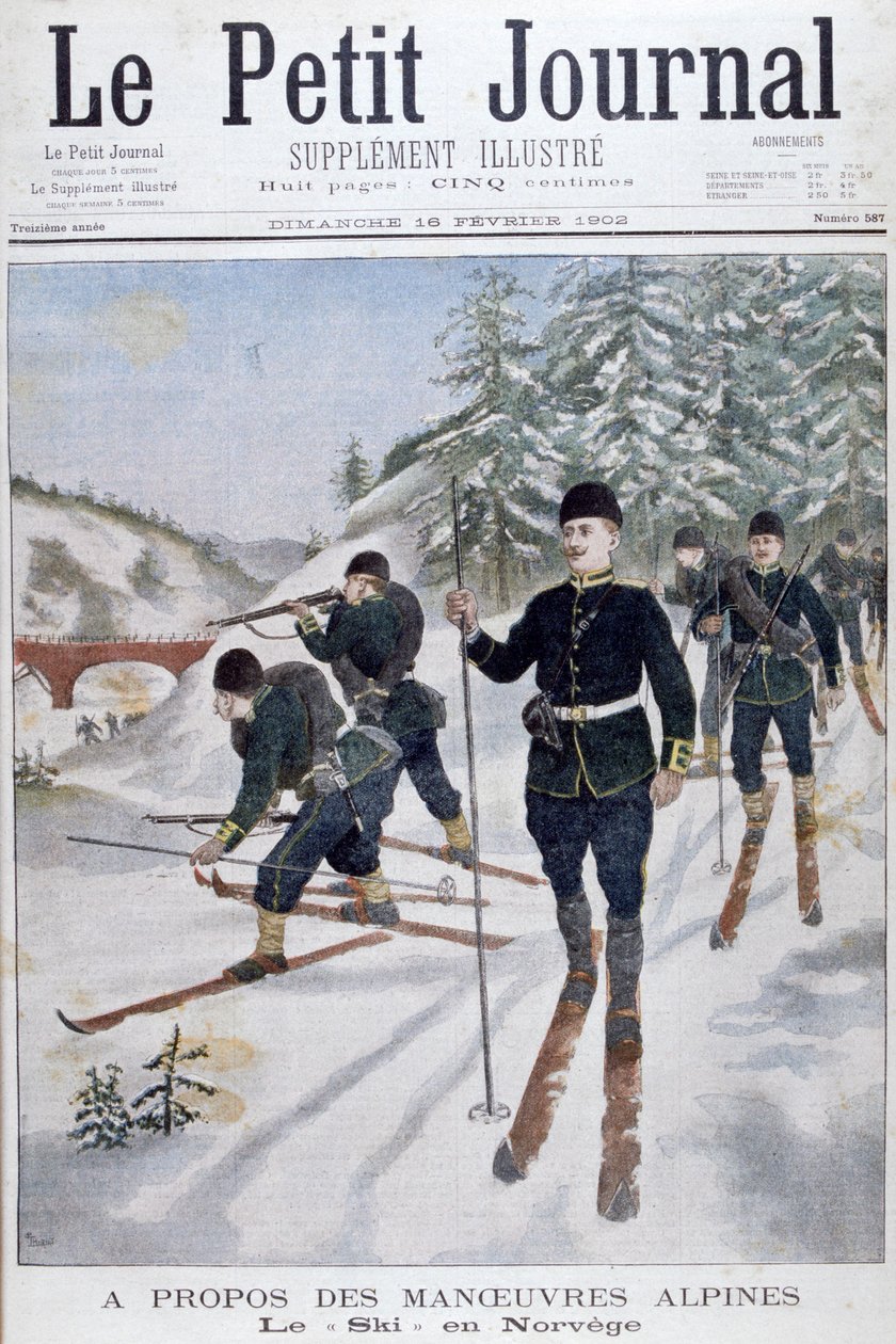 Alp manevralarında kayak yapan birlikler, Norveç, 1902 by Unbekannt