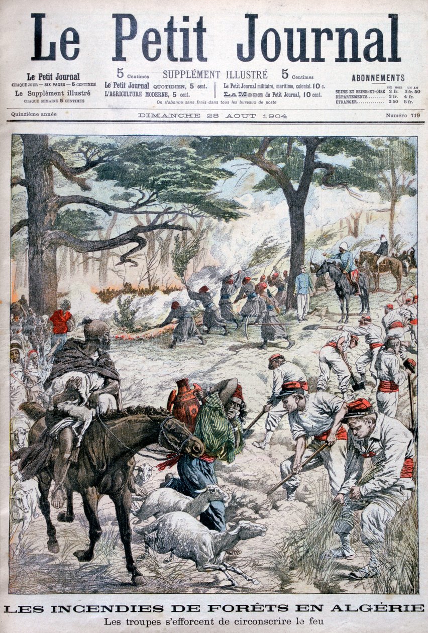 Bir orman yangınını kontrol altına almaya çalışan birlikler, Cezayir, 1904 by Unbekannt