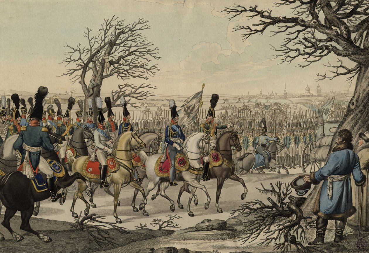 Birliklerden önce Çar Alexander I ve Kral Frederick William III, yaklaşık 1813 by Unbekannt