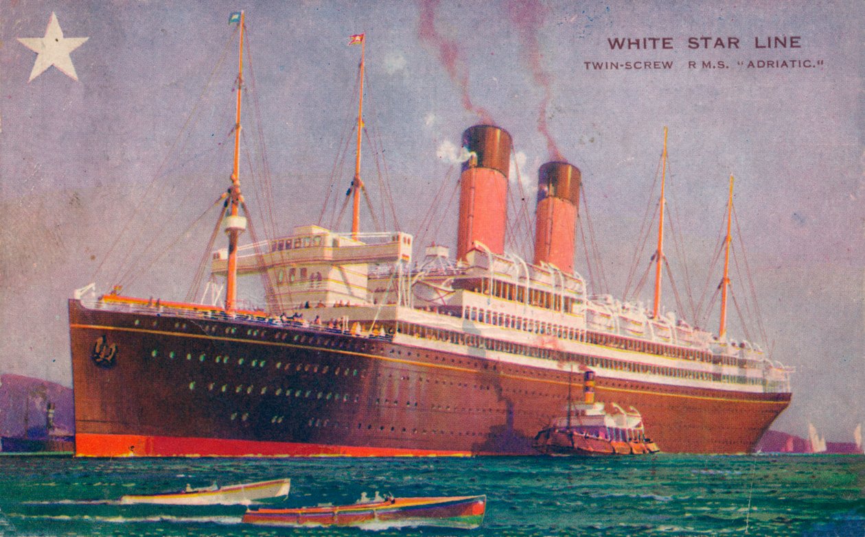 Beyaz Yıldız Hattından Çift Vidalı RMS Adriyatik, c1907 by Unbekannt