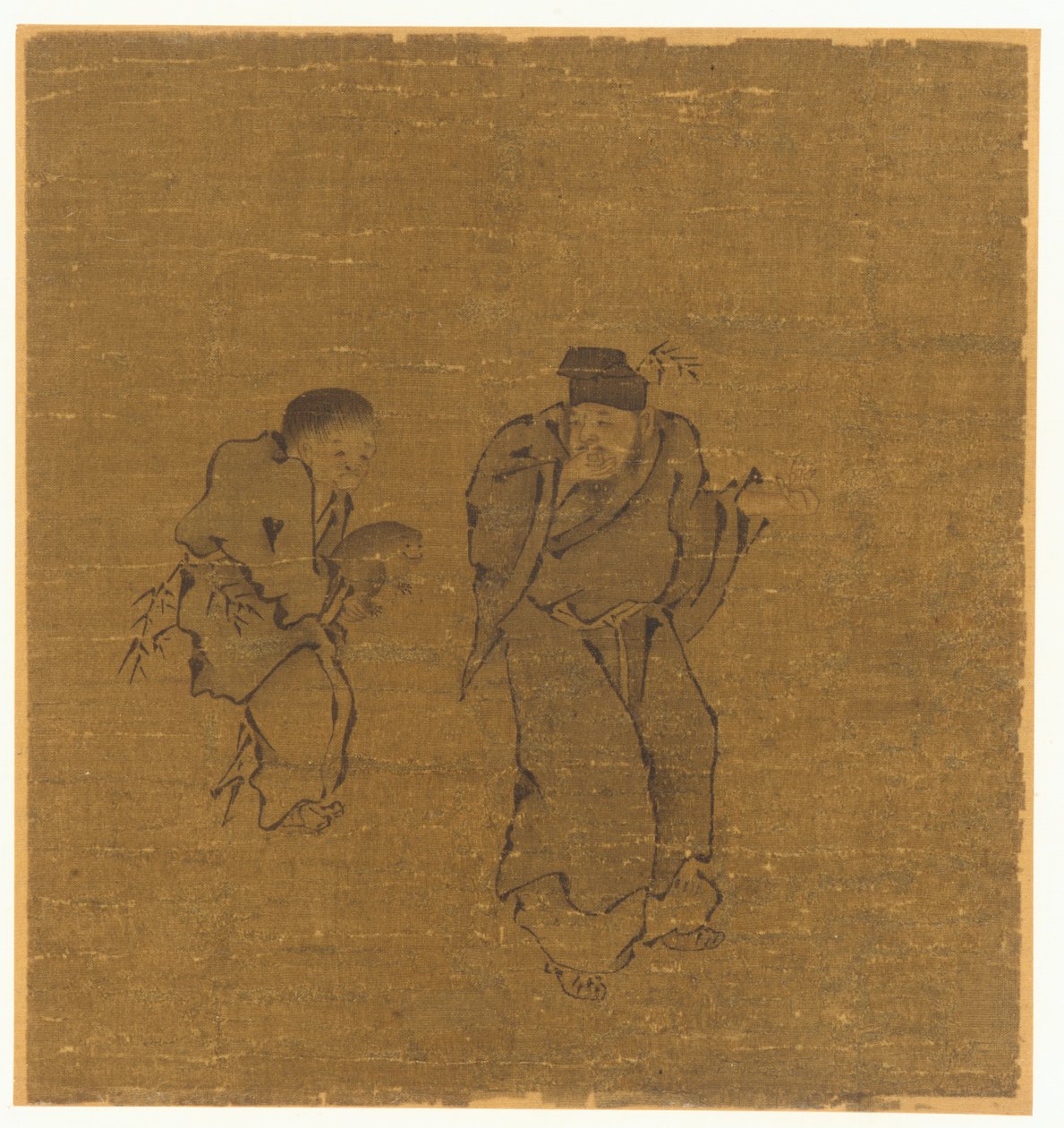 Bir Kurbağa, Ming veya Qing hanedanı ile İki Erkek Figürü, 17. yüzyıl. by Unbekannt