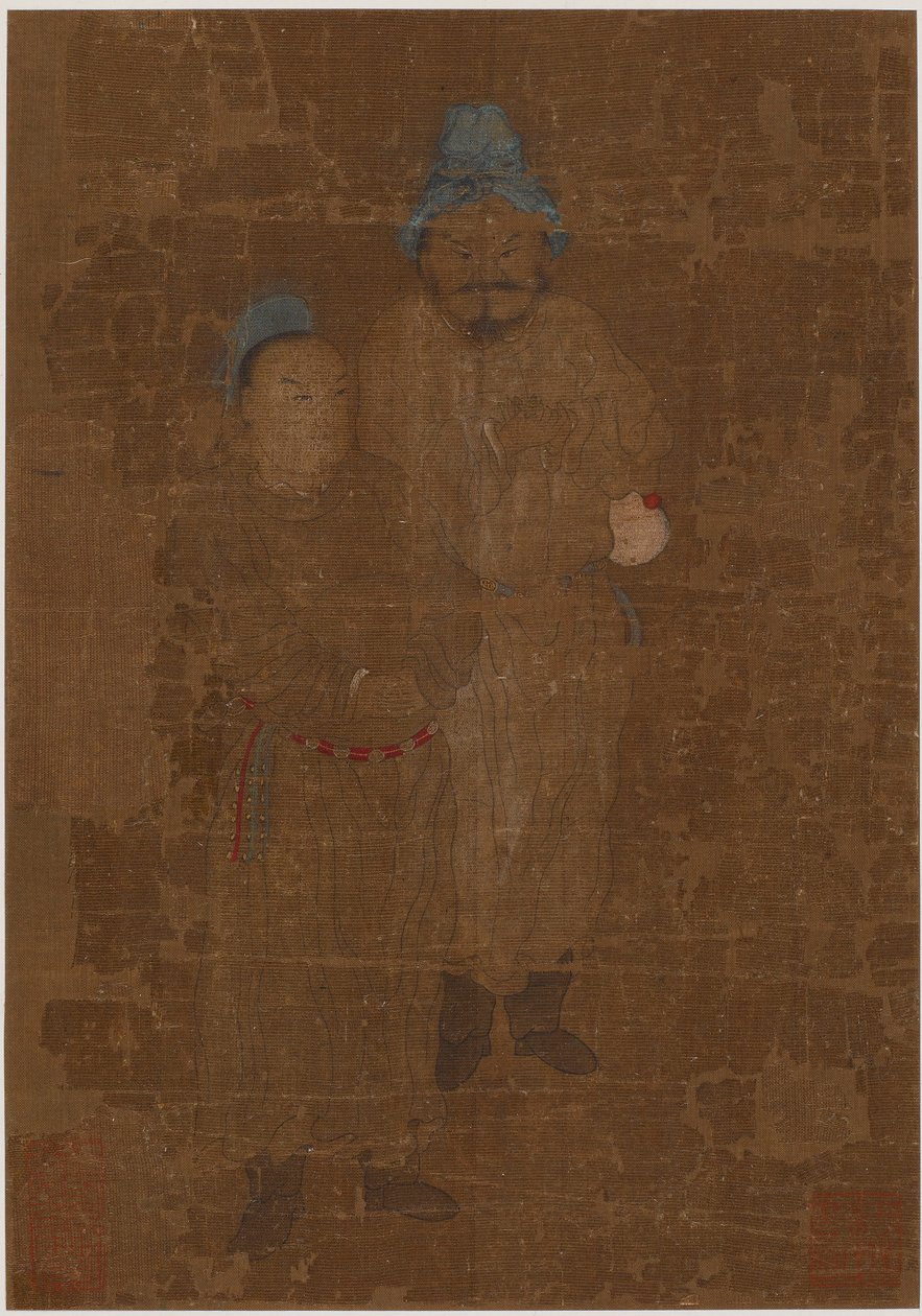 İki erkek figürü, ayakta, Ming hanedanı, 17. yüzyıl. by Unbekannt
