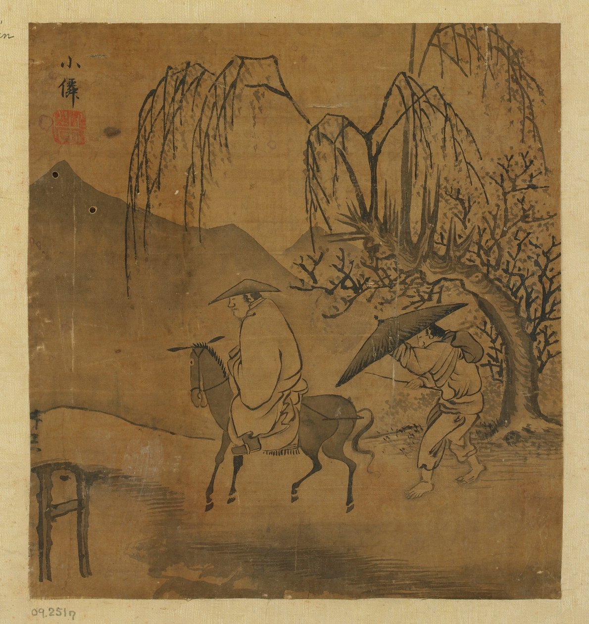 Yağmurda iki gezgin, Muhtemelen Ming hanedanı, 1368-1644. by Unbekannt