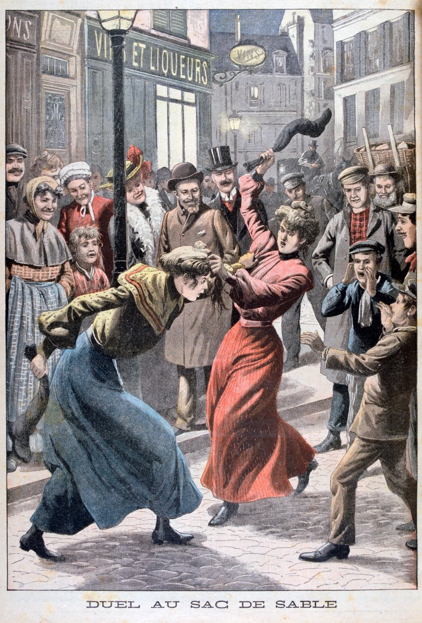 Kum torbalarıyla kavga eden iki kadın, 1903 by Unbekannt