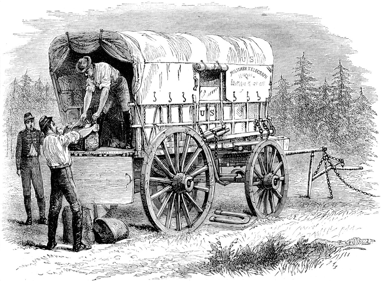ABD askeri telgraf vagonu, Amerikan İç Savaşı, 1861-1865 c1880 by Unbekannt
