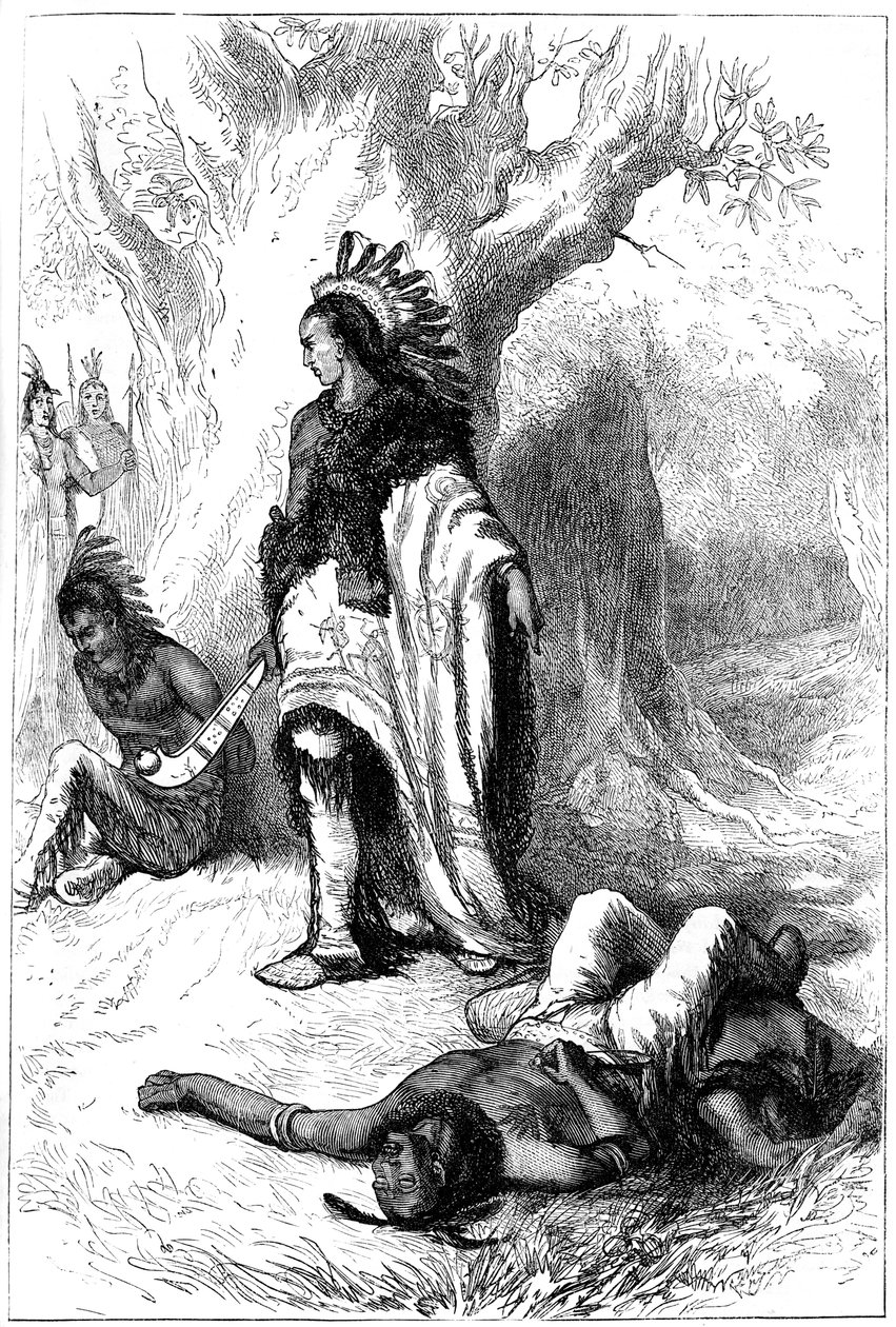 Uncas ve Miantonomoh, 1643 c1880 by Unbekannt