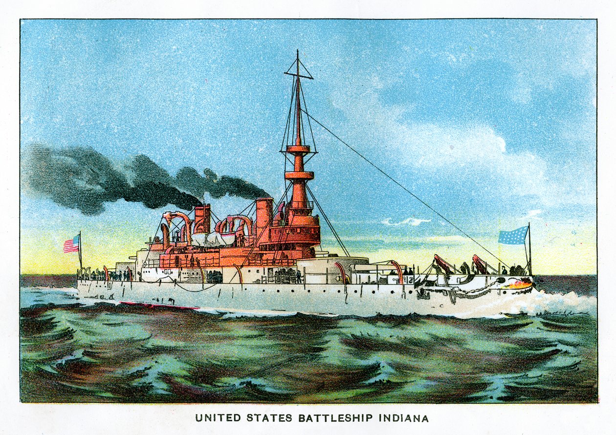 Amerika Birleşik Devletleri Savaş Gemisi Indiana, c1890'lar by Unbekannt