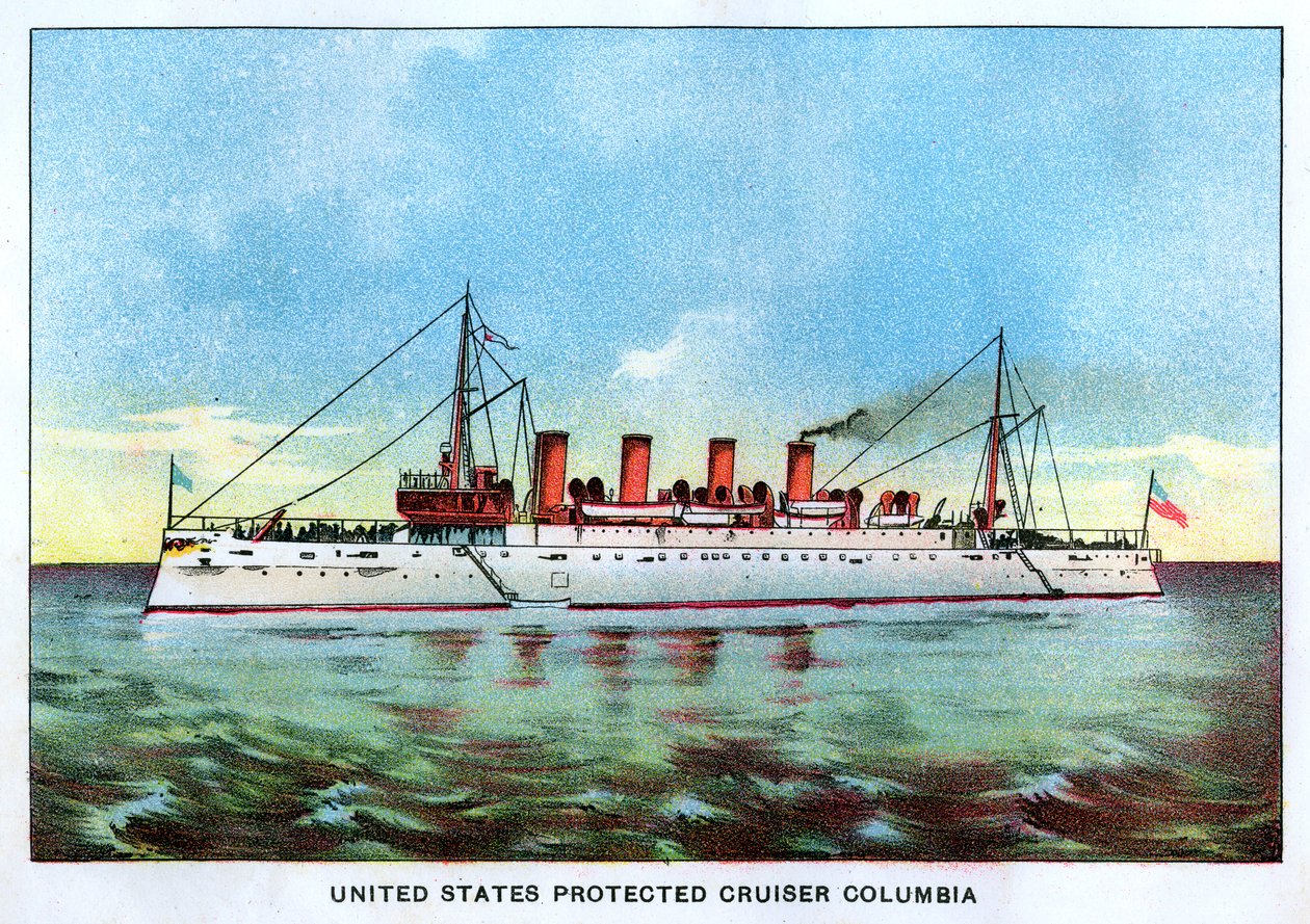 Amerika Birleşik Devletleri Korumalı Columbia Kruvazörü, c1890s by Unbekannt