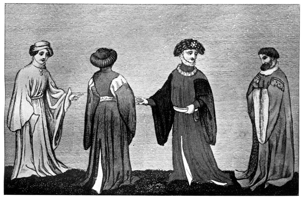 Houppelande çeşitleri, c14. yüzyıl, 1910 by Unbekannt