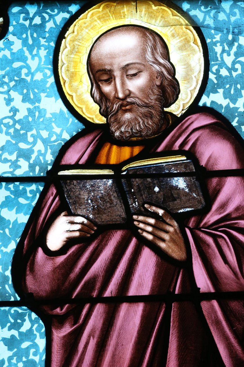 Vault de Lugny kilisesi. Vitray pencere. Simon Zealot. Fransa by Unbekannt