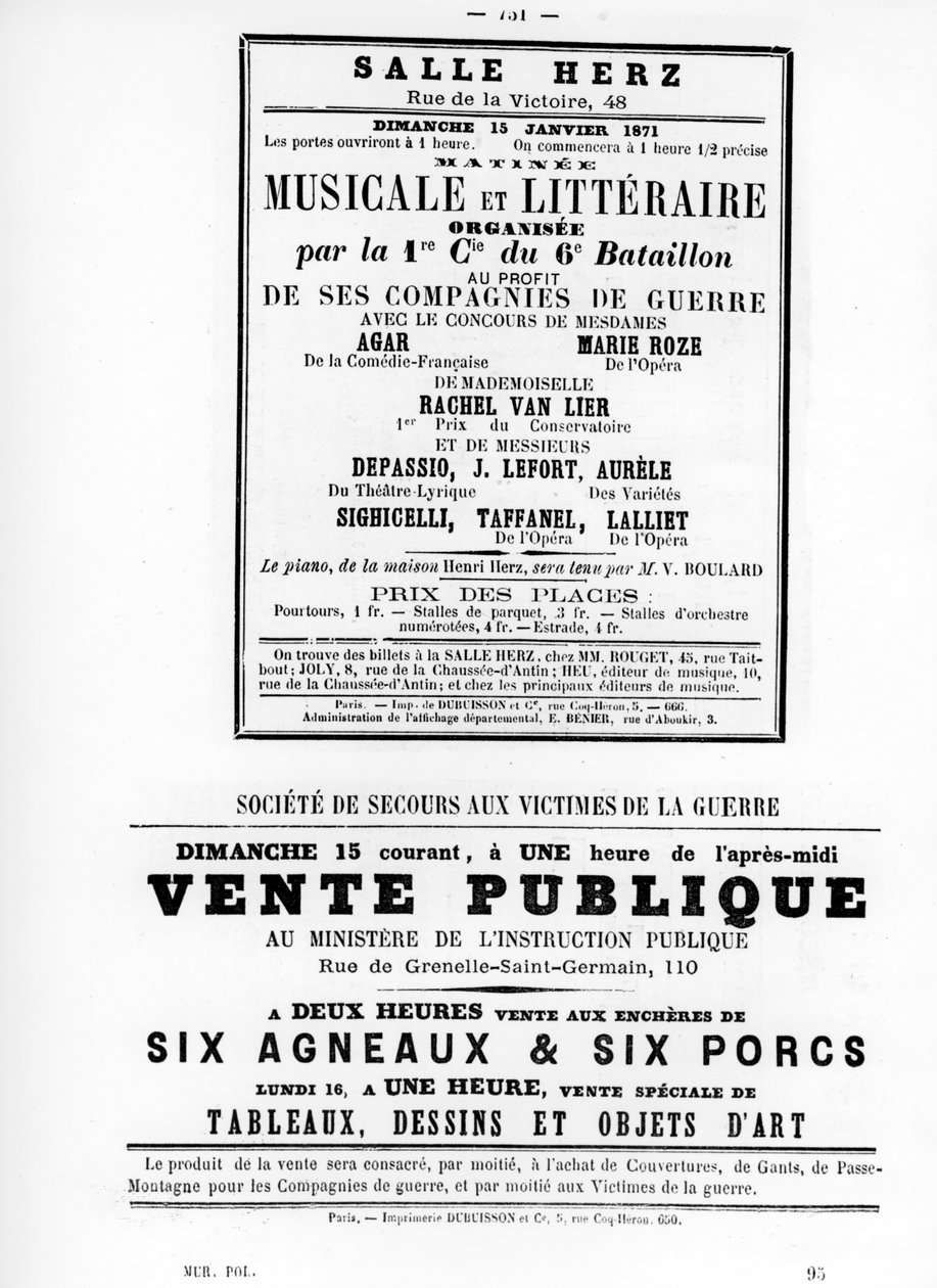 Vente Publique, Paris Komünü