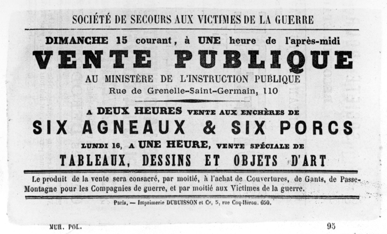 Vente Publique, Paris Komünü