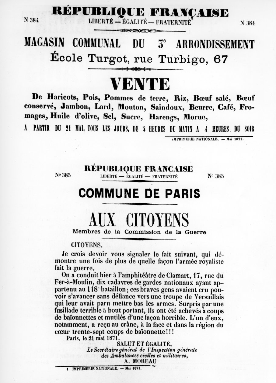 Vente, Paris Komünü