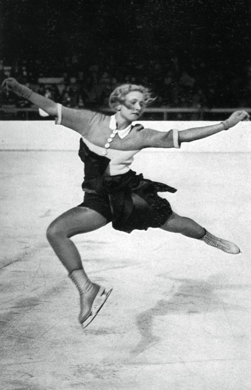 Vera Hrubá, Çek patenci, Kış Olimpiyat Oyunları, Garmisch-Partenkirchen, Almanya, 1936 by Unbekannt