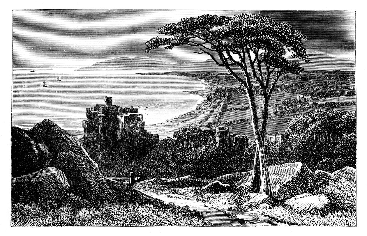 Uzaktan Killiney-Bray Head ile Victoria Kalesi, İrlanda, c1888 by Unbekannt