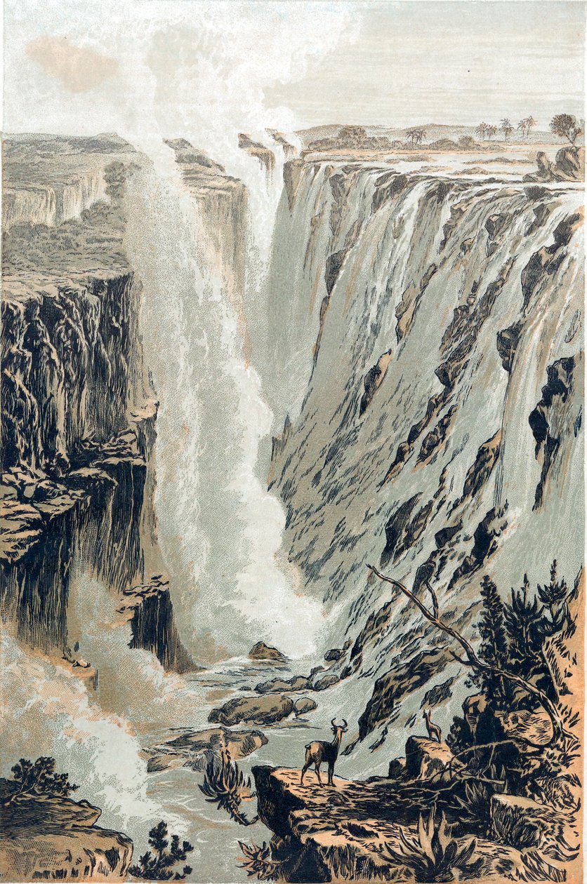 Victoria Şelaleleri, Afrika, doğudan bakıldığında, 1866 by Unbekannt