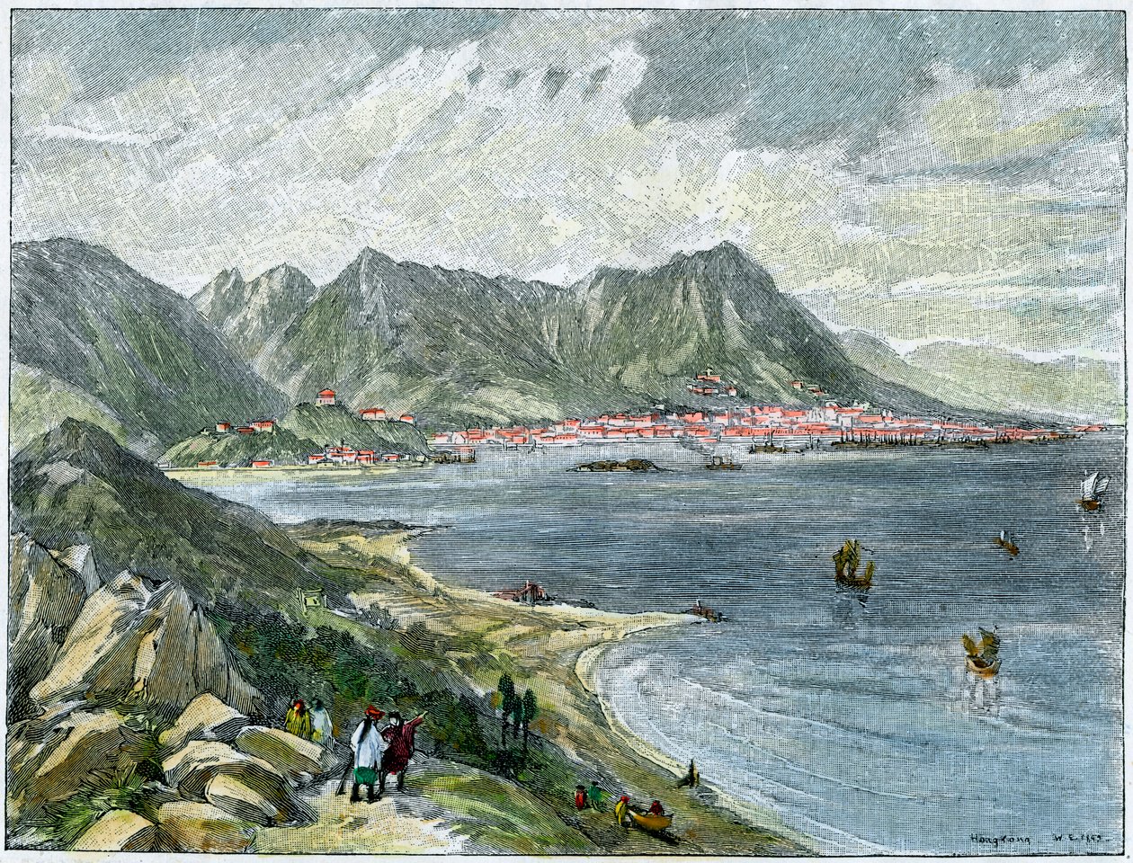Victoria, Hong Kong, Çin anakarasından, c1890 by Unbekannt