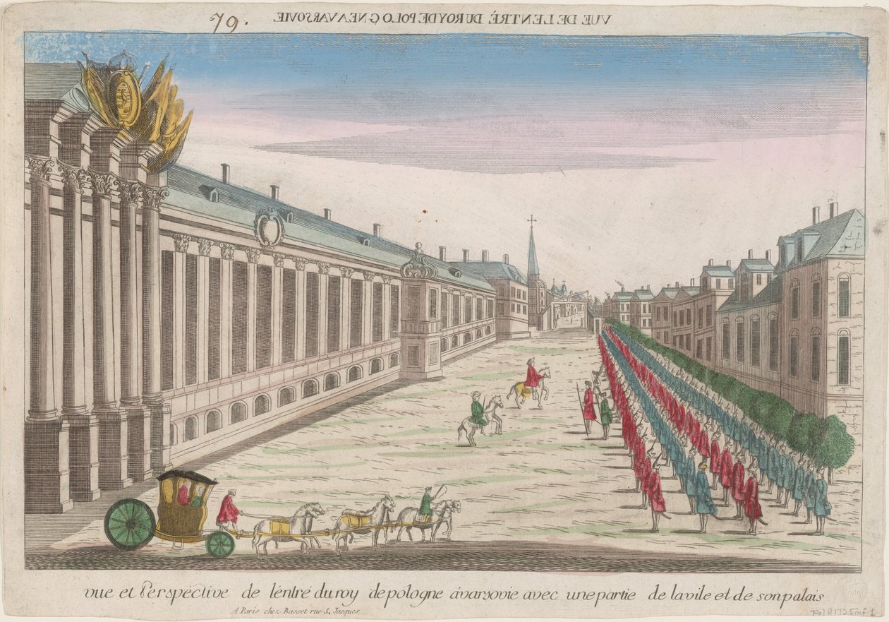 Polonya Kralı'nın sarayı ile Varşova'ya girişinin görünümü ve perspektifi, 1735 by Unbekannt