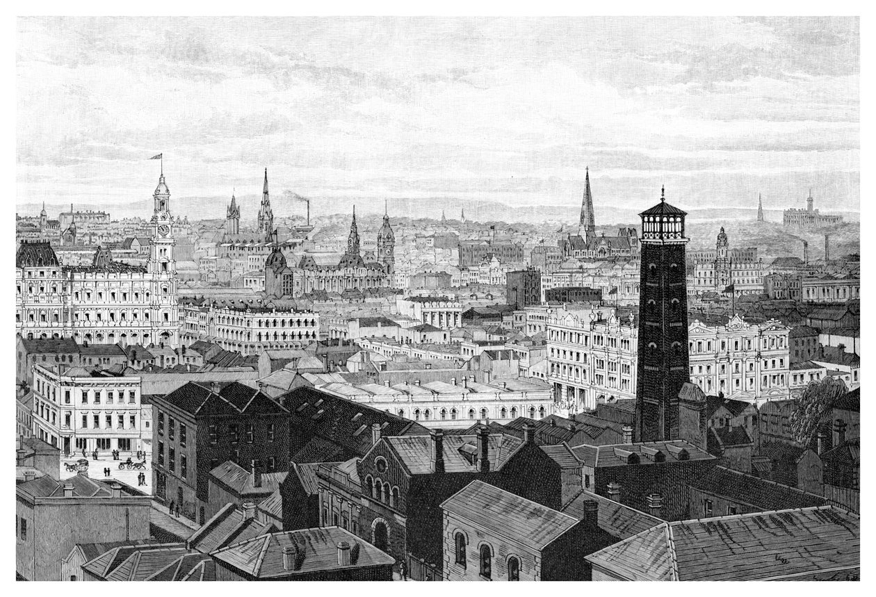 Hukuk Mahkemelerinin kubbesinden görünüm, Melbourne, Victoria, Avustralya, 1886 by Unbekannt