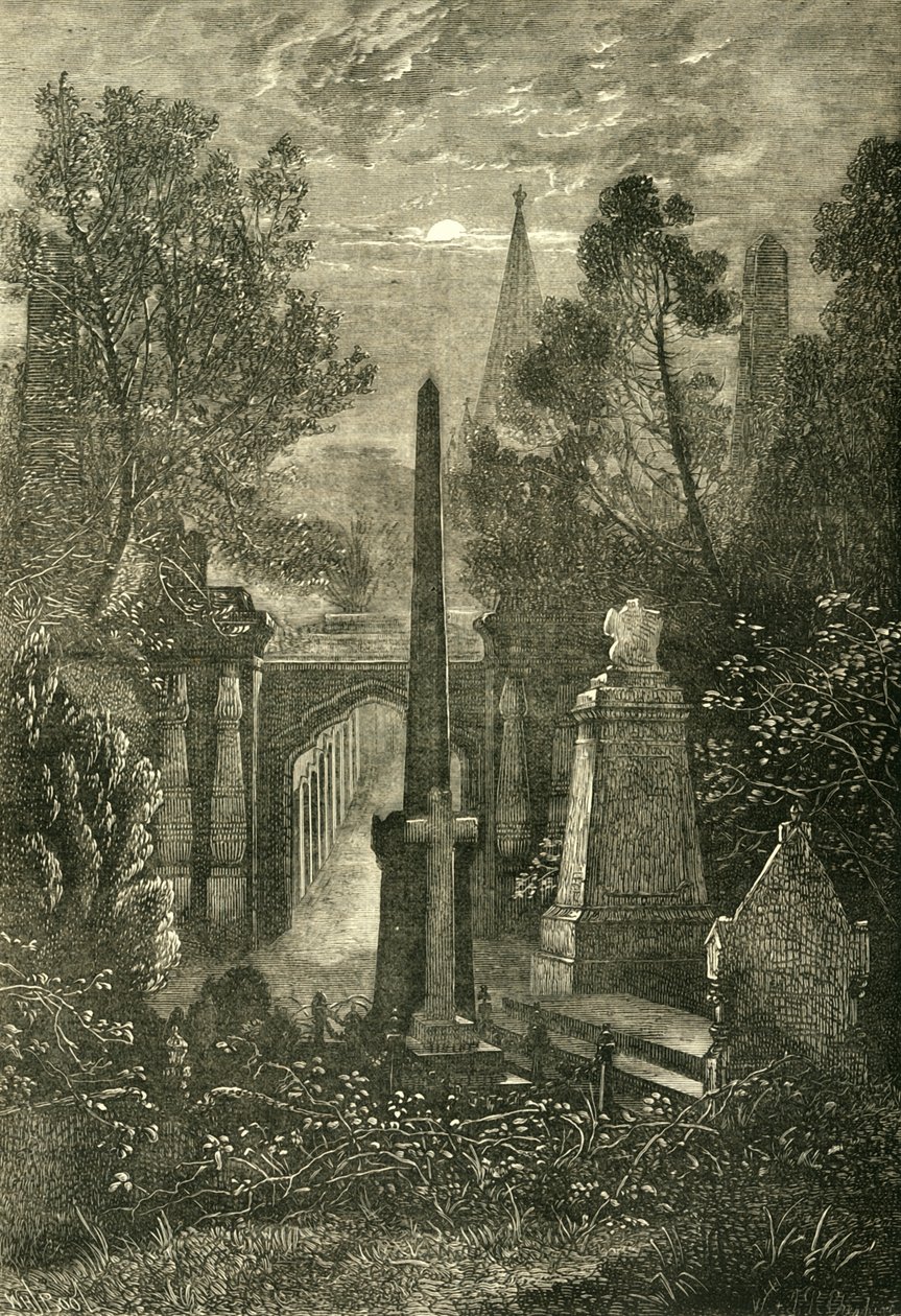 Highgate Mezarlığı'nda görünüm, c1876. by Unbekannt
