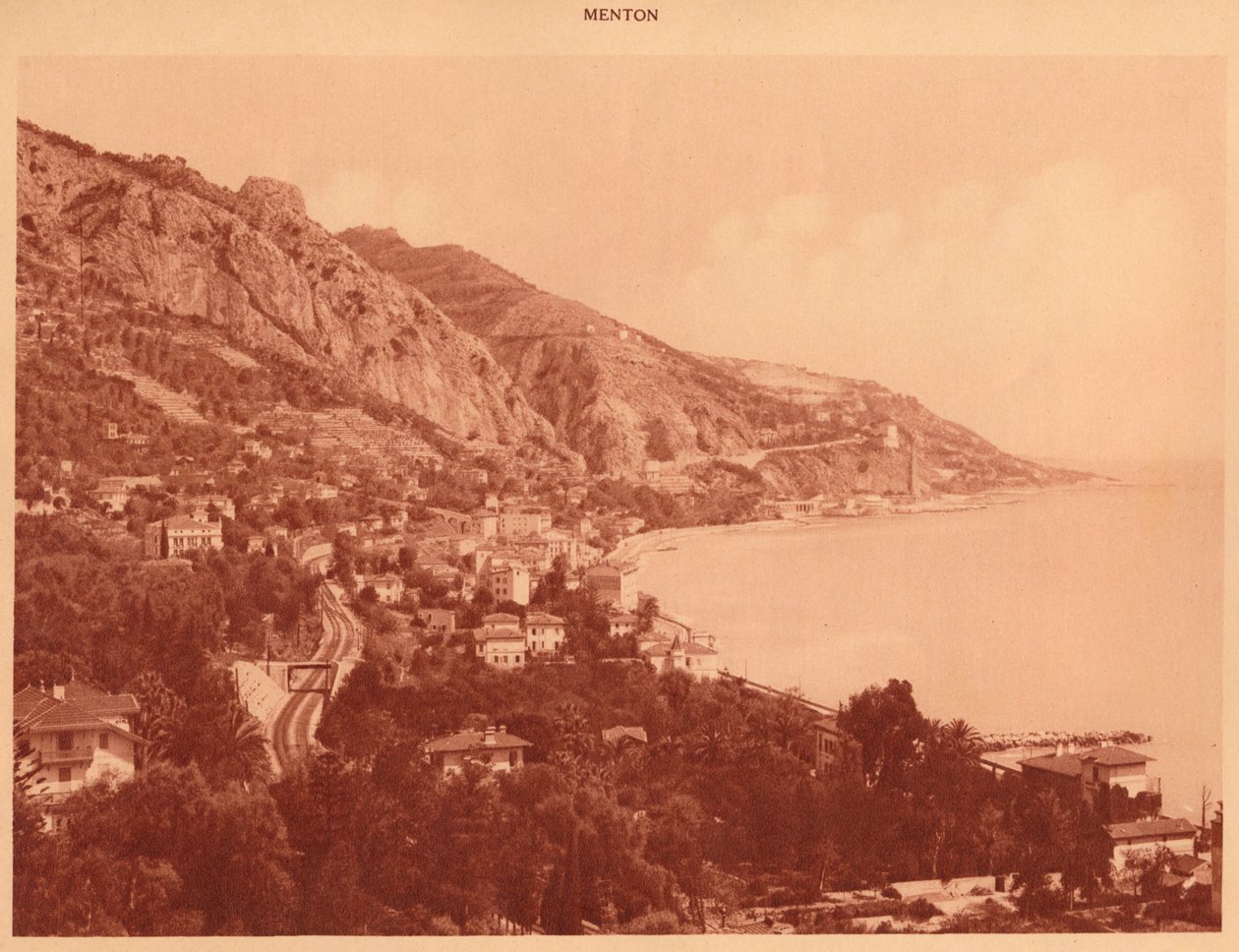 Garavan ve İtalyan Sınırının Görünümü, Menton, 1930. by Unbekannt