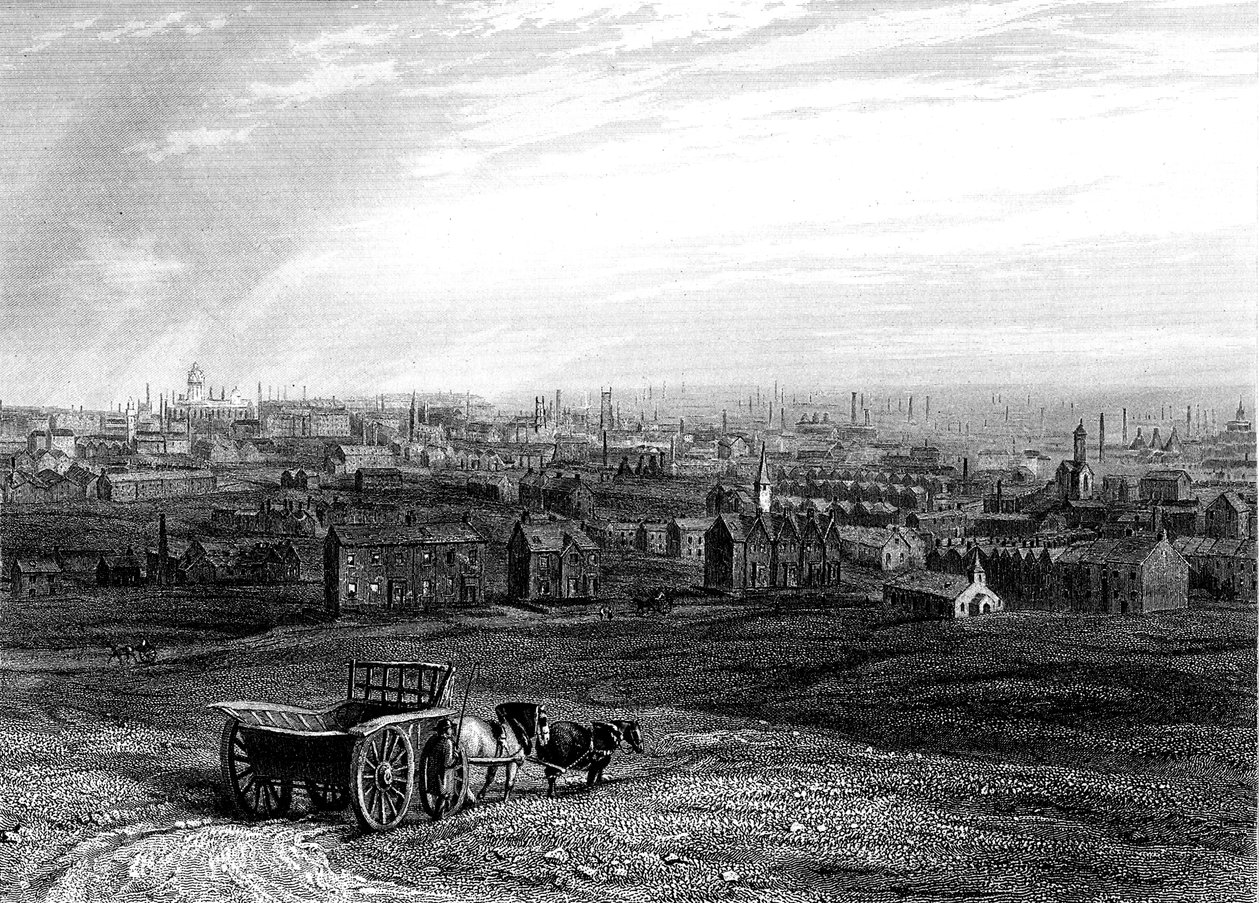 Leeds'in görünümü, Yorkshire, 19. yüzyılın başlarında by Unbekannt
