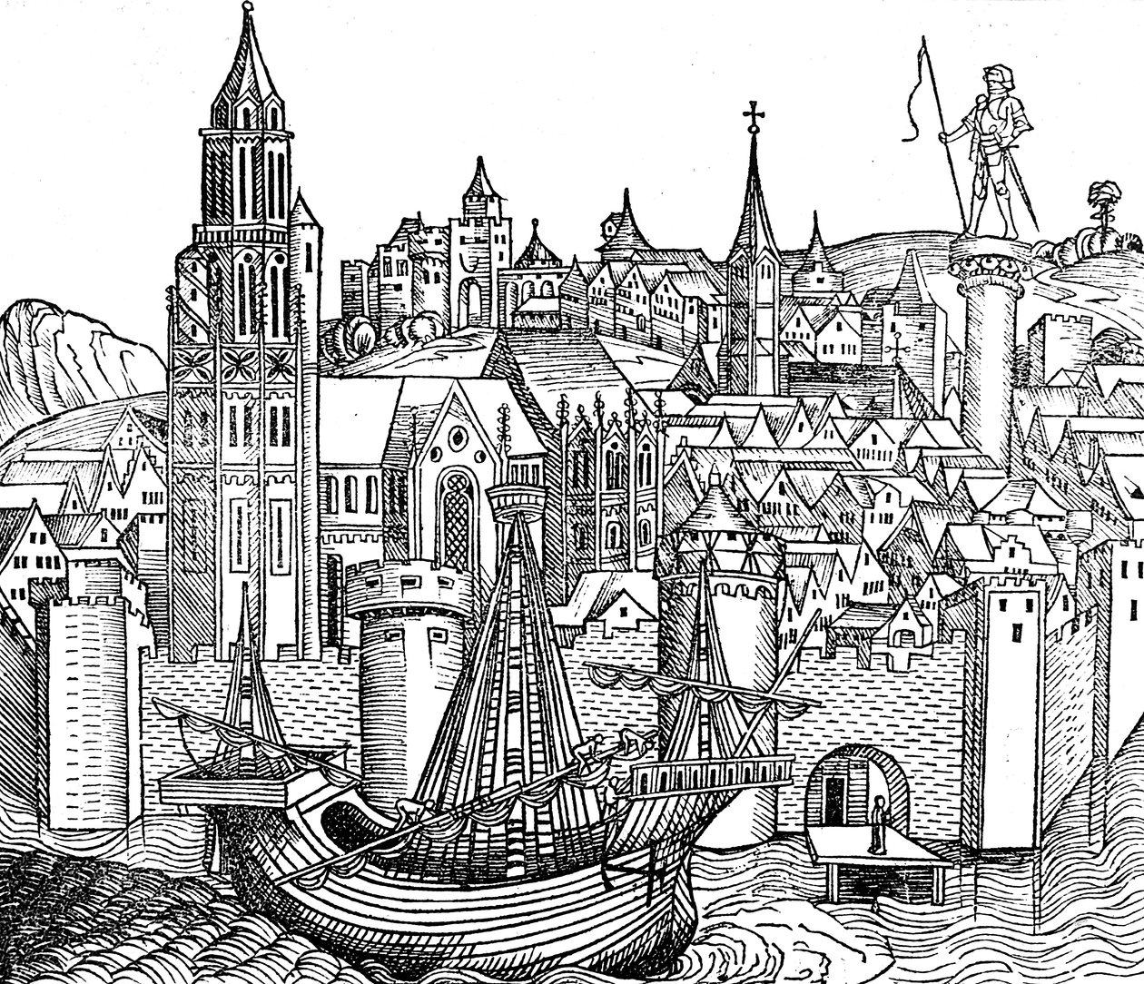 Müstahkem şehir manzarası, 1493 by Unbekannt