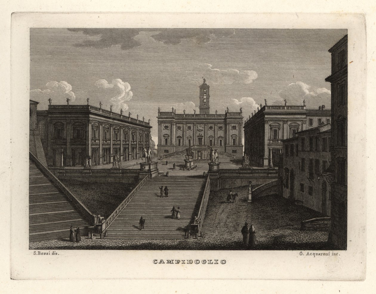 Palazzo Senatorio ile Capitoline Tepesi, Campidoglio, Roma, görünümü by Unbekannt