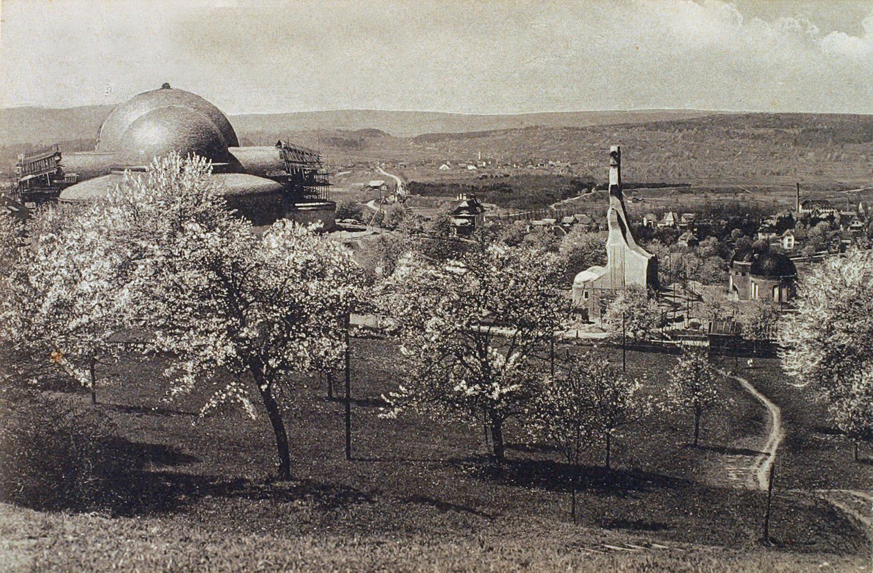 Goetheanum ve Isıtma Evinin Görünümü, Dornach, İsviçre, 1914-1916 by Unbekannt