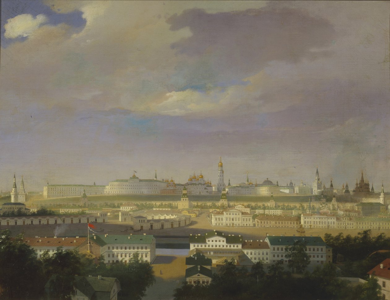 19. yüzyılın ortalarında Bolotnaya Marsh meydanından Moskova Kremlin