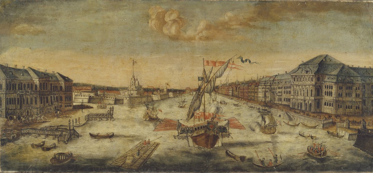Neva Nehri kıyılarının görünümü, 1753 by Unbekannt