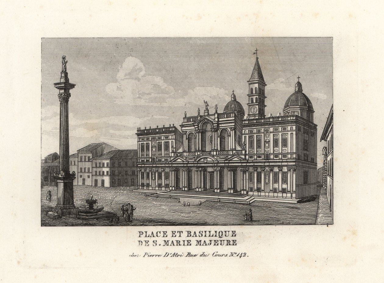 Piazza e Basilica di Santa Maria Maggiore, Meydanı ve Marian sütunu ile Saint Mary Major Kilisesi