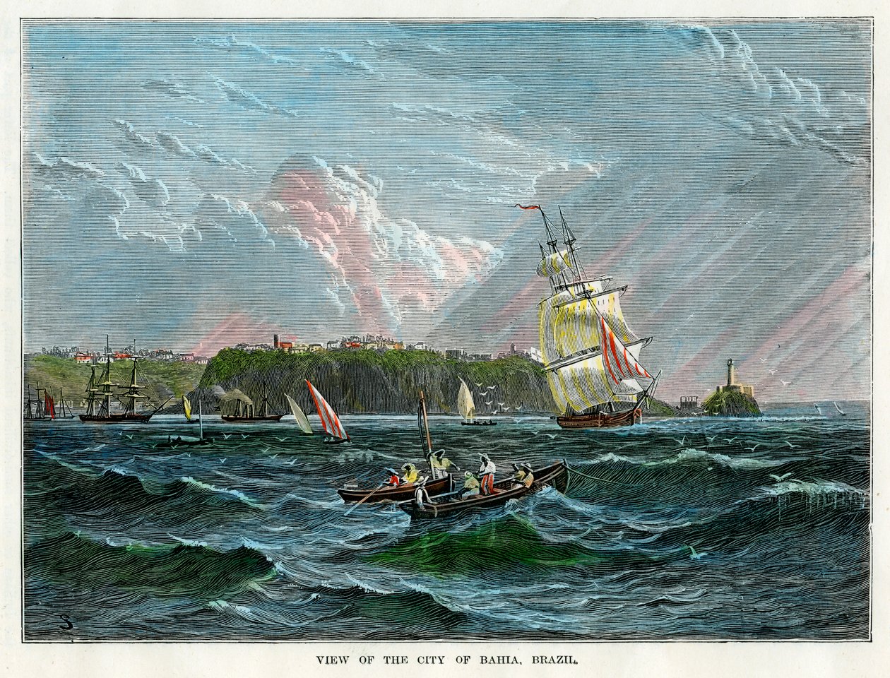 Bahia şehrinin görünümü, Brezilya, c1880 by Unbekannt