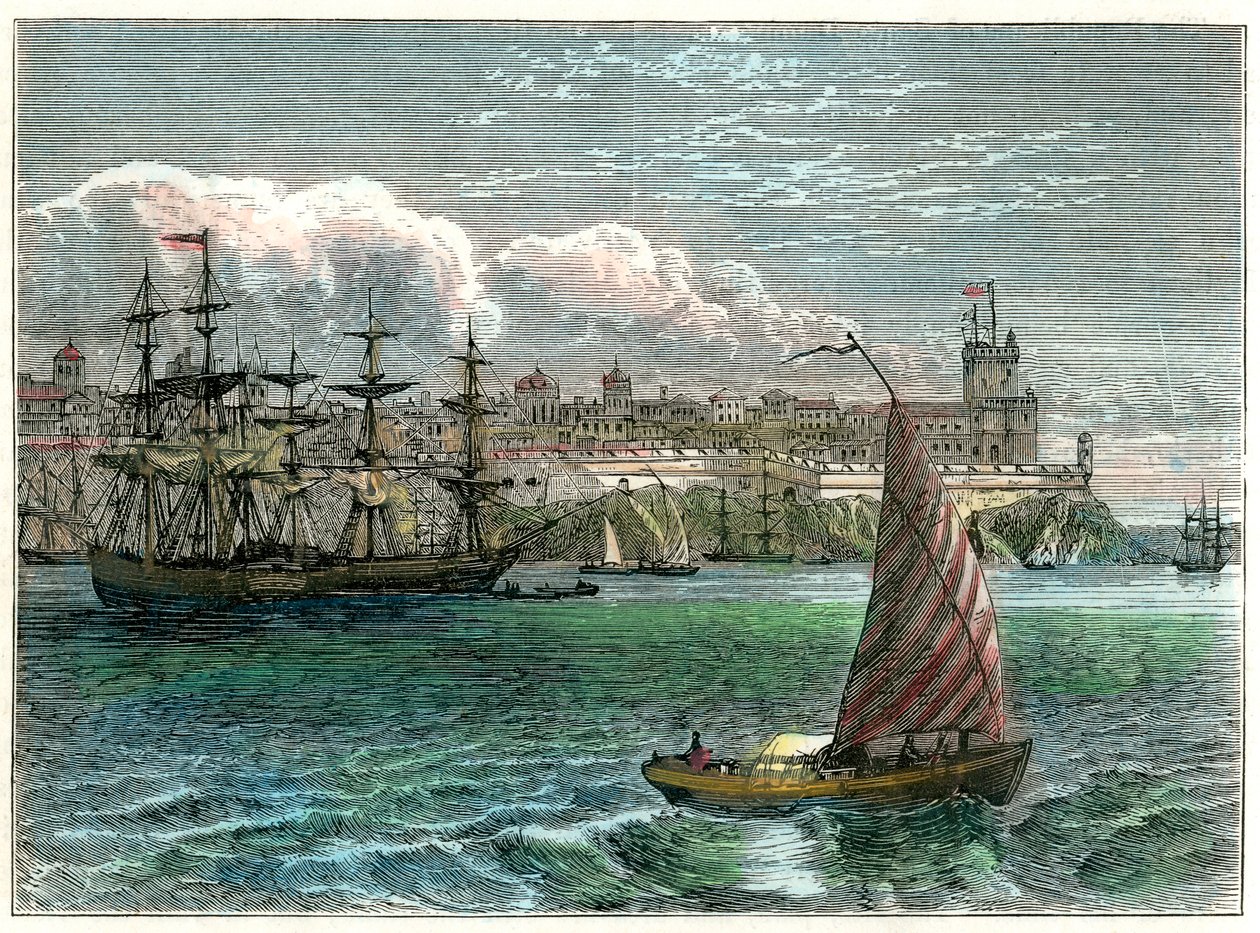 Limandan San Domingo şehrinin görünümü, Dominik Cumhuriyeti, c1880 by Unbekannt