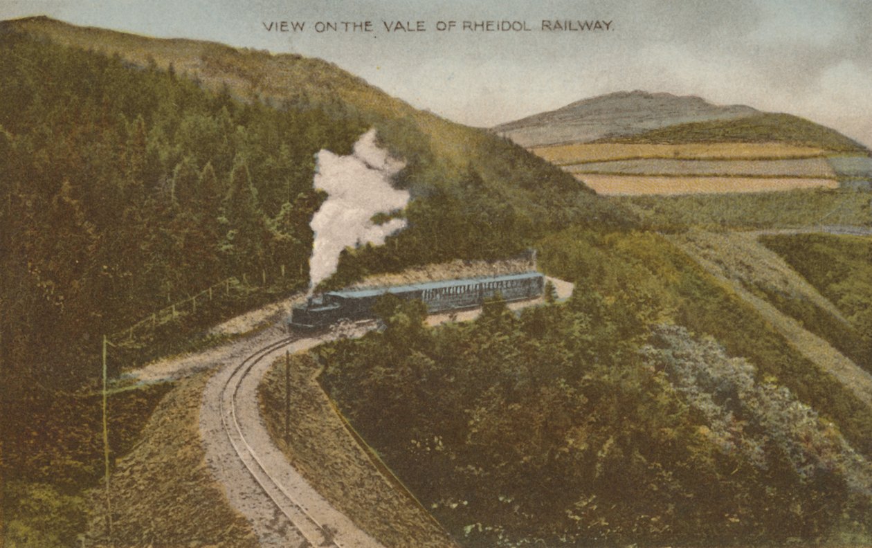 Vale of Rheidol Demiryolu üzerinde görünüm, 20. yüzyılın başlarında. by Unbekannt