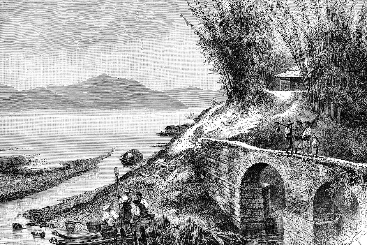 Yang-Tze-Kiang'ın üst kısmından görünüm, c1890 by Unbekannt