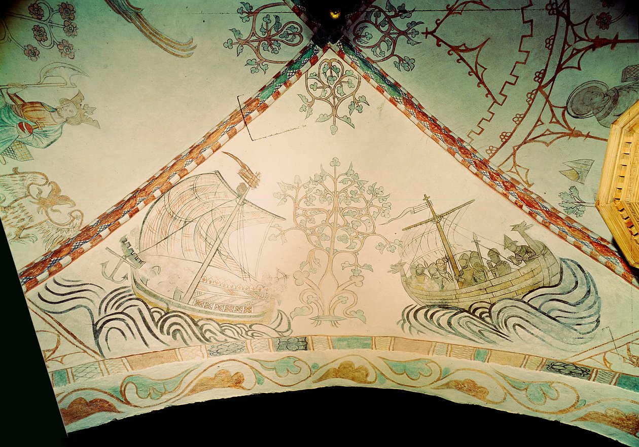 Ejderha pruvalı Viking gemisi, 14. yüzyıl by Unbekannt