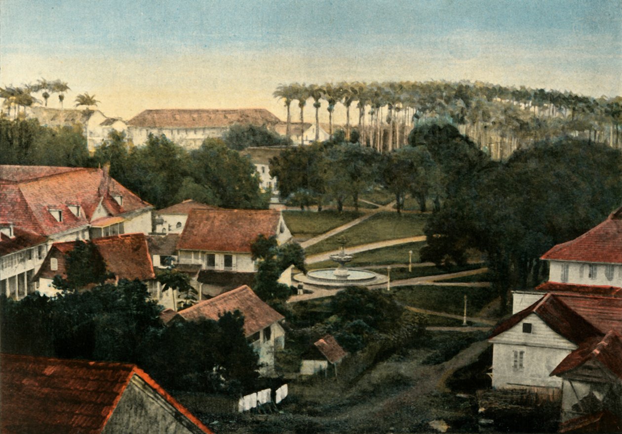 Cayenne Kasabası Place DArmes, Cayenne Kasabası, 1900. by Unbekannt