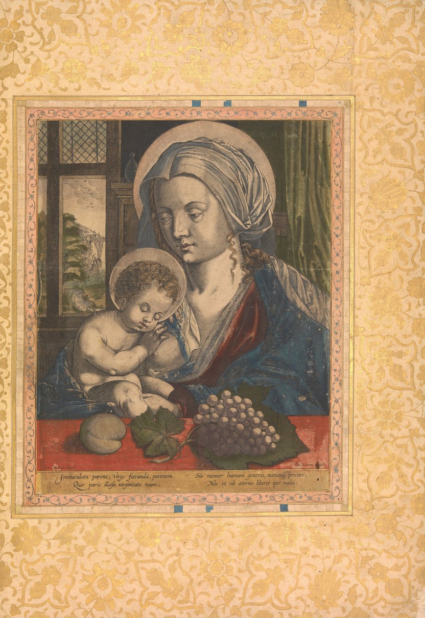 Bakire ve Çocuk, Bellini Albümünden Folyo, yakl. 1600. by Unbekannt