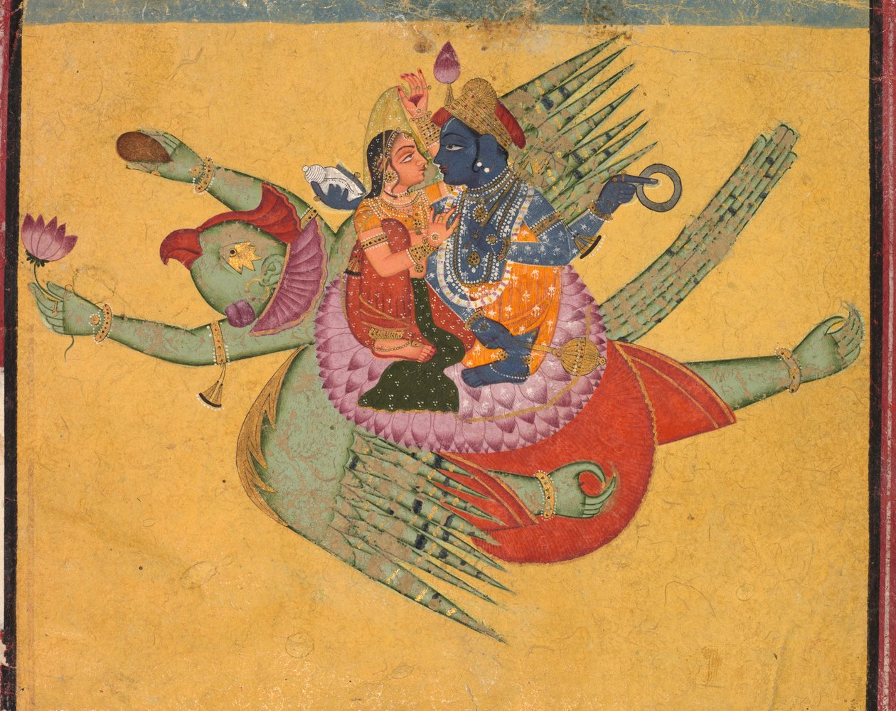 Garuda, c üzerinde Vishnu ve Lakshmi. 1750 by Unbekannt